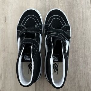 Vans Black and White Velcro Sneakers